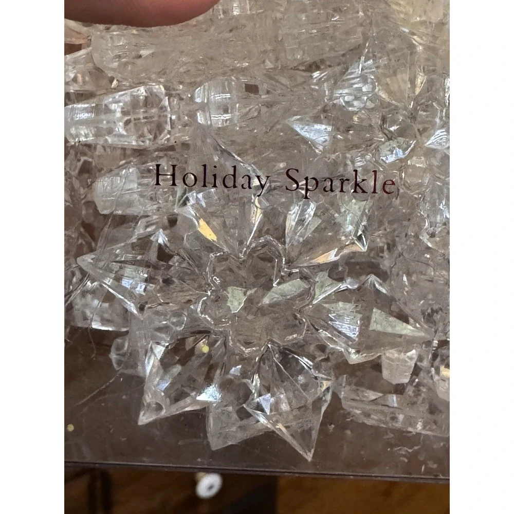 Pottery Barn Holiday Sparkling Snowflakes Gems Ornaments Vase Filler Decor